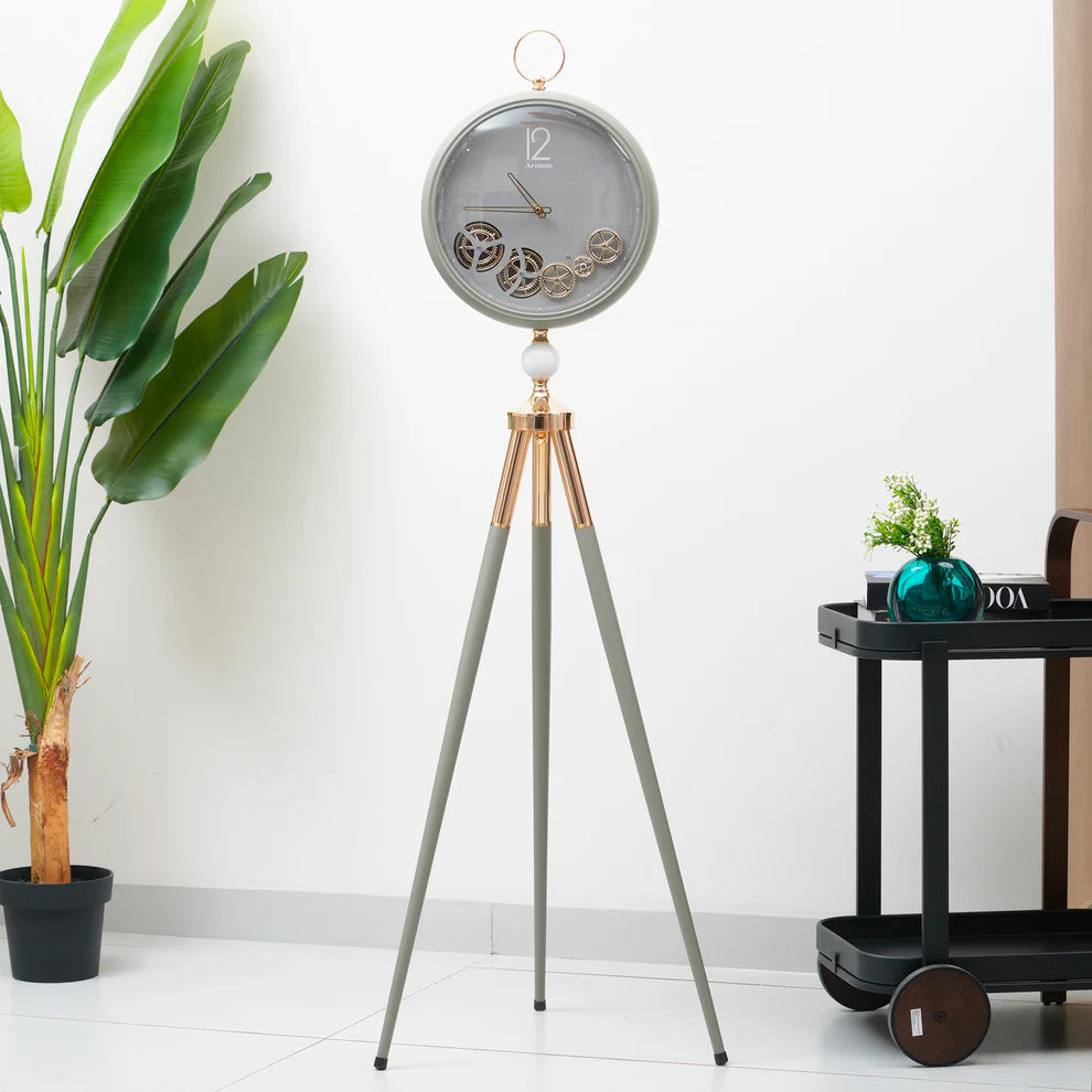 Italian Vintage Tripod-Mounted Metal Clock